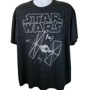 Official Licensed Star Wars Tie Fighter Xwing Black t-shirt Size 2XL, 50/52